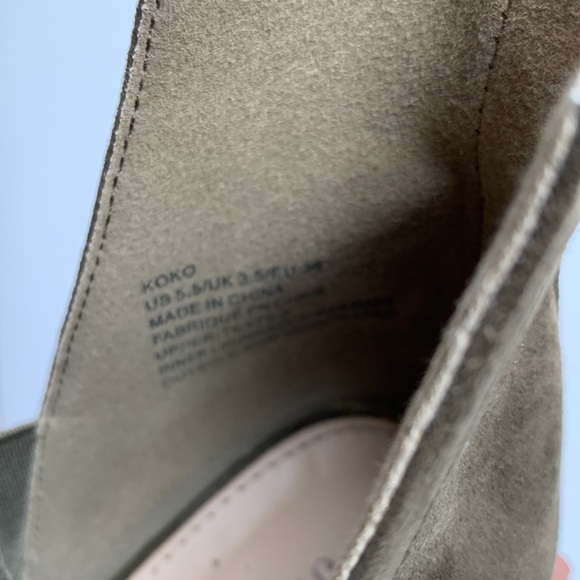 JUSTFAB Laser Cut Open Toe Bootie Koko Size 5.5 Olive Green - Picture 12 of 13